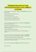 Washington Drug and Law Exam  UPDATED QUESTIONS AND CORRECT  ANSWERS
