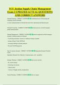 TCU Jordan Supply Chain Management  Exam 2 UPDATED ACTUAL QUESTIONS  AND CORRECT ANSWERS