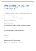 SURGICAL TECH PRACTICE EXAM WITH CORRECT QUESTIONS AND ANSWERS 2025