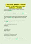 NATMI Safety Supervisor & Director  Exam UPDATED QUESTIONS AND  CORRECT ANSWERS