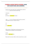 FLORIDA 4-HOUR TRAFFIC SCHOOL EXAM  2025 QUESTIONS AND ANSWERS&period; 
