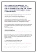 MED SURGE GI ACTUAL EXAM WITH 100&plus; QUESTIONS AND CORRECT ANSWERS &lpar;100&percnt; CORRECT ANSWERS&rpar; 2025-2026 ACTUAL ATI MED SURGE GI &lpar;GASTROINTESTINAL&rpar; EXAM GRADED A&plus;&lpar;MOST RECENT&excl;&excl;&rpar;