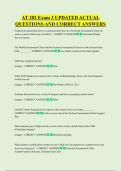 AT 202 Exam 3 UPDATED ACTUAL  QUESTIONS AND CORRECT ANSWERS