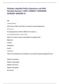 Diabetes &lpar;Applied Patho&rpar; Questions and Well Detailed Answers &lpar;100&percnt; CORRECT ANSWERS&rpar; ALREADY GRADED A&plus;