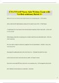 CNA NNAAP Nurse Aide Written Exam with  Verified solutions&vert; Rated A&plus; 