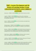 D665 - Learner Development and the  Science of Learning Section 1 Exam  UPDATED QUESTIONS AND CORRECT  ANSWERS