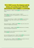WGU D665 Learner Development and the  Science of Learning Exam UPDATED  QUESTIONS AND CORRECT ANSWERS