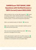 NARM Exam TEST BANK &vert; 2000 Questions with Verified Answers &vert; 100&percnt; Correct&vert; Latest 2025&sol;2026&period;
