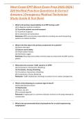 West Coast EMT Block Exam Prep 2025&sol;2026 &vert; 220 Verified Practice Questions & Correct Answers &vert; Emergency Medical Technician Study Guide & Test Bank
