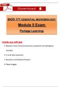 Microbiology BIOD 171 Module 5 Exam &ndash; Portage learning&sol;Geneva College&sol;ABC nursing&comma; 2025 Actual Questions with Revised Answers&comma; 100&percnt; Verified