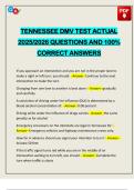 TENNESSEE DMV TEST ACTUAL 2025&sol;2026 QUESTIONS AND 100&percnt; CORRECT ANSWERS