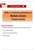 Microbiology BIOD 171 Module 3 Exam &ndash; Portage learning&sol;Geneva College&sol;ABC nursing&comma; 2025 Actual Questions with Revised Answers&comma; 100&percnt; Verified&period;