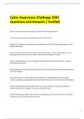 Cyber Awareness Challenge 2024  Questions and Answers &vert; Verified 