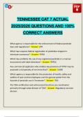 TENNESSEE CAT 7 ACTUAL 2025&sol;2026 QUESTIONS AND 100&percnt; CORRECT ANSWERS