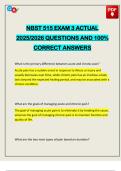 NBST 515 EXAM 3 ACTUAL 2025&sol;2026 QUESTIONS AND 100&percnt; CORRECT ANSWERS