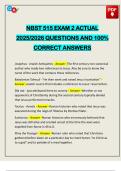 NBST 515 EXAM 2 ACTUAL 2025&sol;2026 QUESTIONS AND 100&percnt; CORRECT ANSWERS