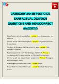 CATEGORY 3A&plus;3B PESTICIDE EXAM ACTUAL 2025&sol;2026 QUESTIONS AND 100&percnt; CORRECT ANSWERS