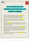 CCIL CONCRETE ACTUAL 2025&sol;2026 QUESTIONS AND 100&percnt; CORRECT ANSWERS
