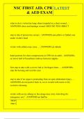 NSC FIRST AID&comma; CPR & AED EXAM QUESTIONS AND ANSWERS 2025