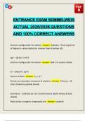 ENTRANCE EXAM SEMMELWEIS ACTUAL 2025&sol;2026 QUESTIONS AND 100&percnt; CORRECT ANSWERS