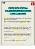 PHARM EXAM 2 ACTUAL 2025&sol;2026 QUESTIONS AND 100&percnt; CORRECT ANSWERS