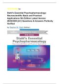 TESTBANK for Stahl's Essential Psychopharmacology&colon; Neuroscientific Basis and Practical Applications 5th Edition Latest Version 2025&sol;2026 &lbrack;A&plus;&rsqb; Questions & Answers Perfectly Verified by Stephen M&period; Stahl &lpar;Author&rpar;