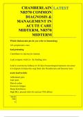 CHAMBERLAIN NR570 COMMON DIAGNOSIS & MANAGEMENT IN ACUTE CARE MIDTERM&comma; NR570 MIDTERM  QUESTIONS AND ANSWERS 2025