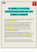 NY SERIES 17-52 ACTUAL 2025&sol;2026 QUESTIONS AND 100&percnt; CORRECT ANSWERS