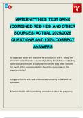 MATERNITY HESI TEST BANK &lpar;COMBINED RED HESI AND OTHER SOURCES&rpar; ACTUAL 2025&sol;2026 QUESTIONS AND 100&percnt; CORRECT ANSWERS
