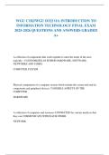 WGU C182&sol;WGU D322 OA INTRODUCTION TO INFORMATION TECHNOLOGY FINAL EXAM 2025-2026 QUESTIONS AND ANSWERS GRADED A&plus;