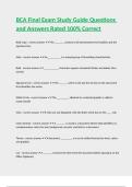 BCA Final Exam Study Guide Questions and Answers Rated 100% Correct