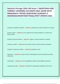 Statistics Portage CNSL 503 Exam 2 QUESTIONS AND  CORRECT ANSWERS&vert; ACCURATE REAL EXAM WITH  FREQUENTLY TESTED QUESTIONS &vert;ALREADY A  GRADED&vert;GUARANTEED PASS&vert;LATEST UPDATE 2025&period;