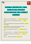 ACEABLE&colon; DRIVER'S ED - FINAL EXAM ACTUAL 2025&sol;2026 QUESTIONS AND 100&percnt; CORRECT ANSWERS