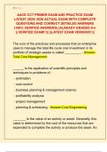 AACE CCT PRIMER EXAM AND PRACTICE EXAM  LATEST 2025&sol; 2026 ACTUAL EXAM WITH COMPLETE  QUESTIONS AND CORRECT DETAILED ANSWERS  &lpar;100&percnt; VERIFIED ANSWERS&rpar; &vert;ALREADY GRADED A&plus;&vert;  &vert;&vert; VERIFIED EXAM&excl;&excl;&excl;&vert;&vert; &vert;&vert;LATEST EXAM VERSION&excl;&excl;&excl;&vert;&vert;