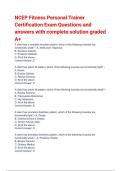 NCEP Fitness Personal Trainer Certification Exam Questions and answers with complete solution graded A&plus;