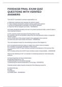 FOOD4150 FINAL EXAM QUIZ QUESTIONS WITH VERIFIED ANSWERS