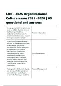 LDR - 302S Organizational Culture exam 2025 -2026 &vert; 69 questiond and answers