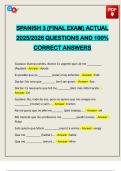 SPANISH 3 &lpar;FINAL EXAM&rpar; ACTUAL 2025&sol;2026 QUESTIONS AND 100&percnt; CORRECT ANSWERS
