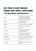 UCF PROF STACEY BROOK TERMS 2025 QMB 2 &lpar;MIDTERM&rpar; &vert;&vert; 76 questions and answers