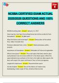 NCSBA CERTIFIED EXAM ACTUAL 2025/2026 QUESTIONS AND 100% CORRECT ANSWERS