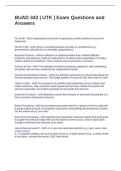 BUAD 342 UTK Exam Questions and Answers