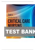 TEST BANK FOR Sole&rsquo;s Introduction to Critical Care Nursing&comma; 9th Edition by Mary Beth Flynn Makic&comma; Lauren T Morata ISBN&colon;978-0443110368 COMPLETE GUIDE WITH RATIONALES 100&percnt; VERIFIED A&plus; GRADE ASSURED&excl;&excl;&excl;&excl;&excl;NEW LATEST UPDATE&excl;&excl;&excl;&excl;&excl;&excl;