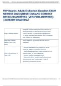 FNP Boards&colon; Adult&semi; Endocrine disorders EXAM  NEWEST 2025 QUESTIONS AND CORRECT  DETAILED ANSWERS &lpar;VERIFIED ANSWERS&rpar;  &vert;ALREADY GRADED A&plus; 