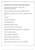 Nursing 185 exam 1 Questions With Complete Solutions