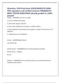 Chemistry 1010 Final Exam 2025&vert;COMPLETE EXAM TEST &lpar;questions and verified answers&rpar; FREQUENTLY MOST TESTED QUESTIONS &vert;already graded A&plus;&vert;100&percnt; passed&excl;&excl;