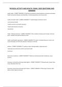 PHYSICAL ACTIVITY AND HEALTH EXAM 1 2025 QUESTIONS AND ANSWERS