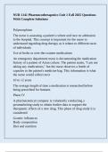 NUR 1141 Pharmocotheraputics Unit 1 Fall 2025 Questions With Complete Solutions