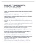BUAD 453 FINAL EXAM WITH COMPLETE SOLUTIONS
