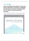 TEST BANK for Darby and Walsh Dental Hygiene&colon; Theory and Practice 5th Edition Latest Version 2025&sol;2026 &lbrack;A&plus;&rsqb; Questions & Answers Perfectly Verified For Your 100&percnt; Success&vert;&vert; Instant PDF Download by Jennifer A Pieren RDH BSAS MS &lpar;Author&rpar;&comma; Denise M&period; Bowen RDH 