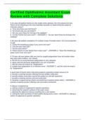Certified Ophthalmic Assistant Exam Review with Complete Solutions